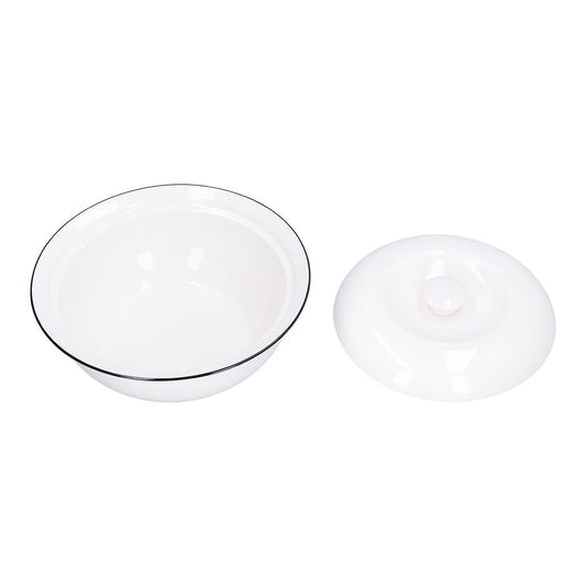 9in Soup Bowl with Lid Large Capacity 1500ml Stew Bowl Harmless White Ceramic Kitchen Bowl V1294-YM0523-3118210320411