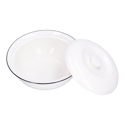 9in Soup Bowl with Lid Large Capacity 1500ml Stew Bowl Harmless White Ceramic Kitchen Bowl V1294-YM0523-3118210320411