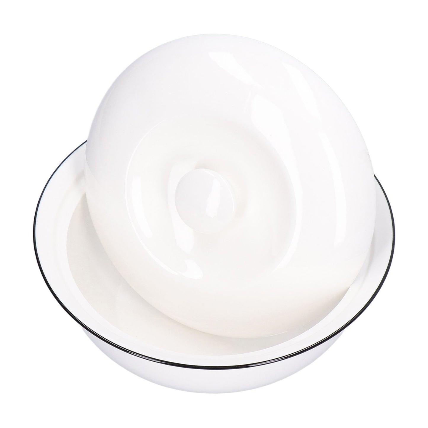 9in Soup Bowl with Lid Large Capacity 1500ml Stew Bowl Harmless White Ceramic Kitchen Bowl V1294-YM0523-3118210320411