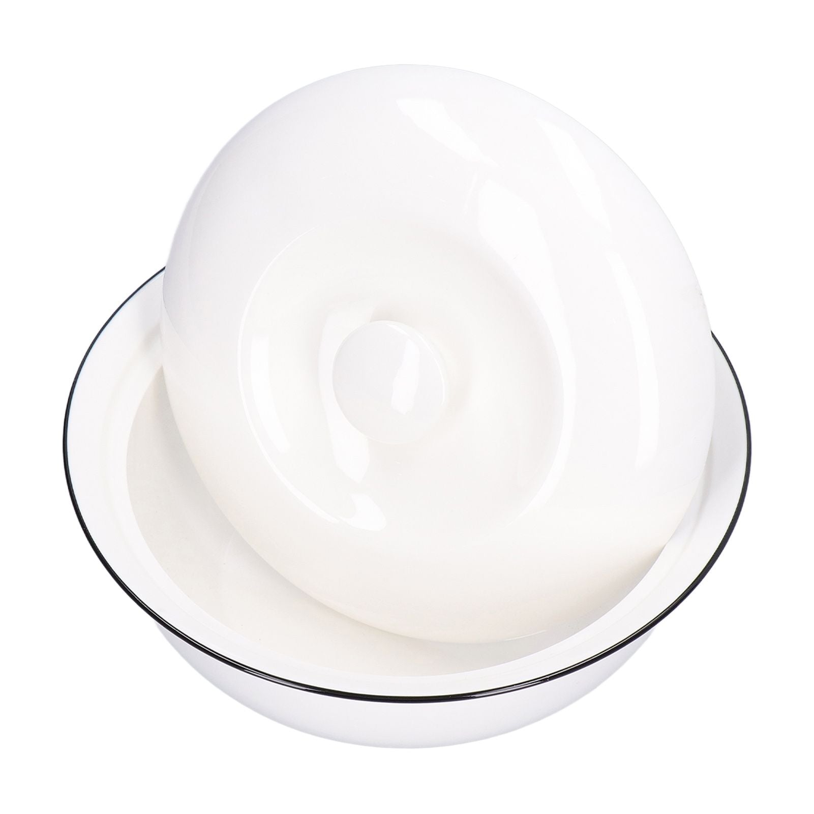 9in Soup Bowl with Lid Large Capacity 1500ml Stew Bowl Harmless White Ceramic Kitchen Bowl V1294-YM0523-3118210320411