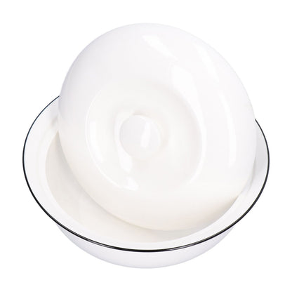 9in Soup Bowl with Lid Large Capacity 1500ml Stew Bowl Harmless White Ceramic Kitchen Bowl V1294-YM0523-3118210320411