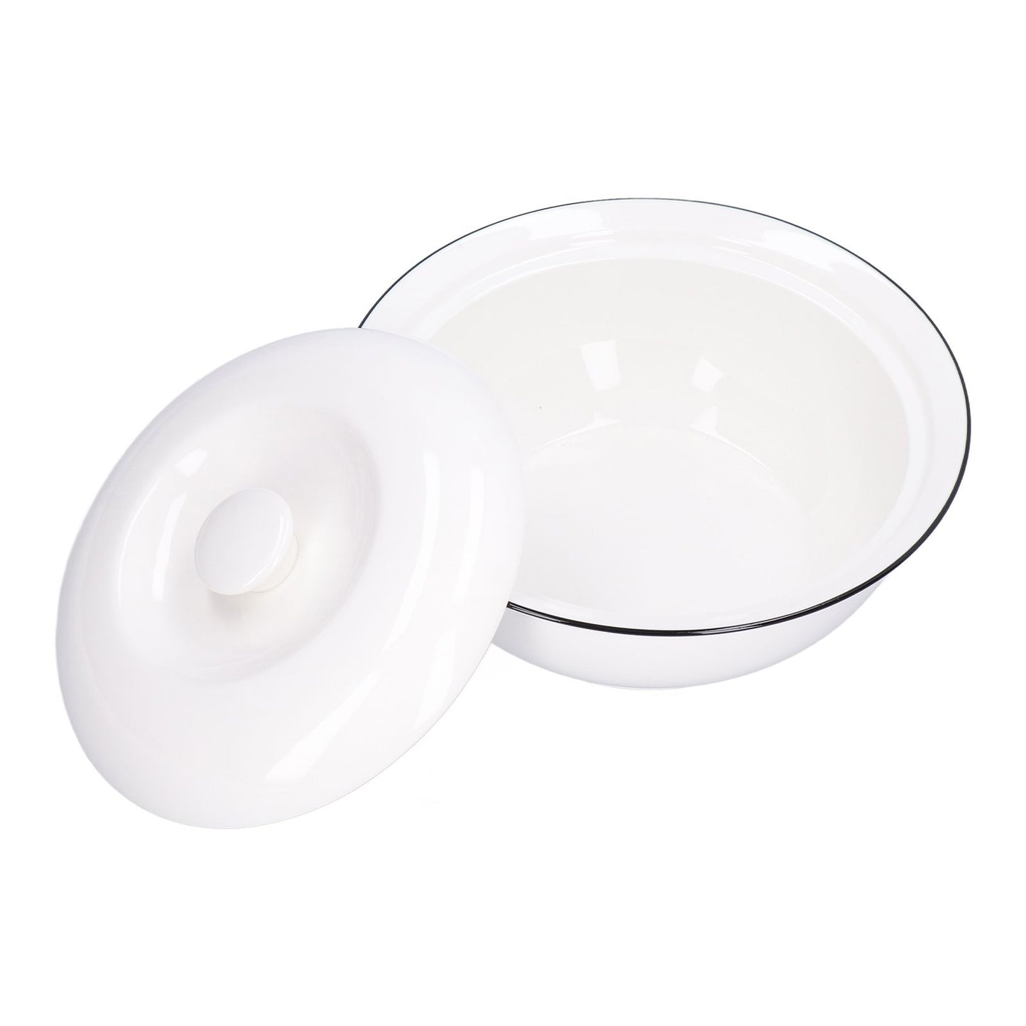 9in Soup Bowl with Lid Large Capacity 1500ml Stew Bowl Harmless White Ceramic Kitchen Bowl V1294-YM0523-3118210320411