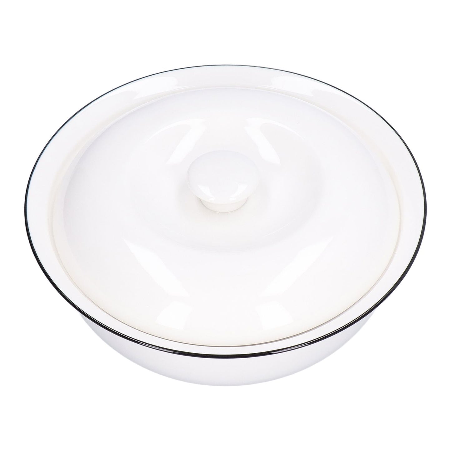 9in Soup Bowl with Lid Large Capacity 1500ml Stew Bowl Harmless White Ceramic Kitchen Bowl V1294-YM0523-3118210320411
