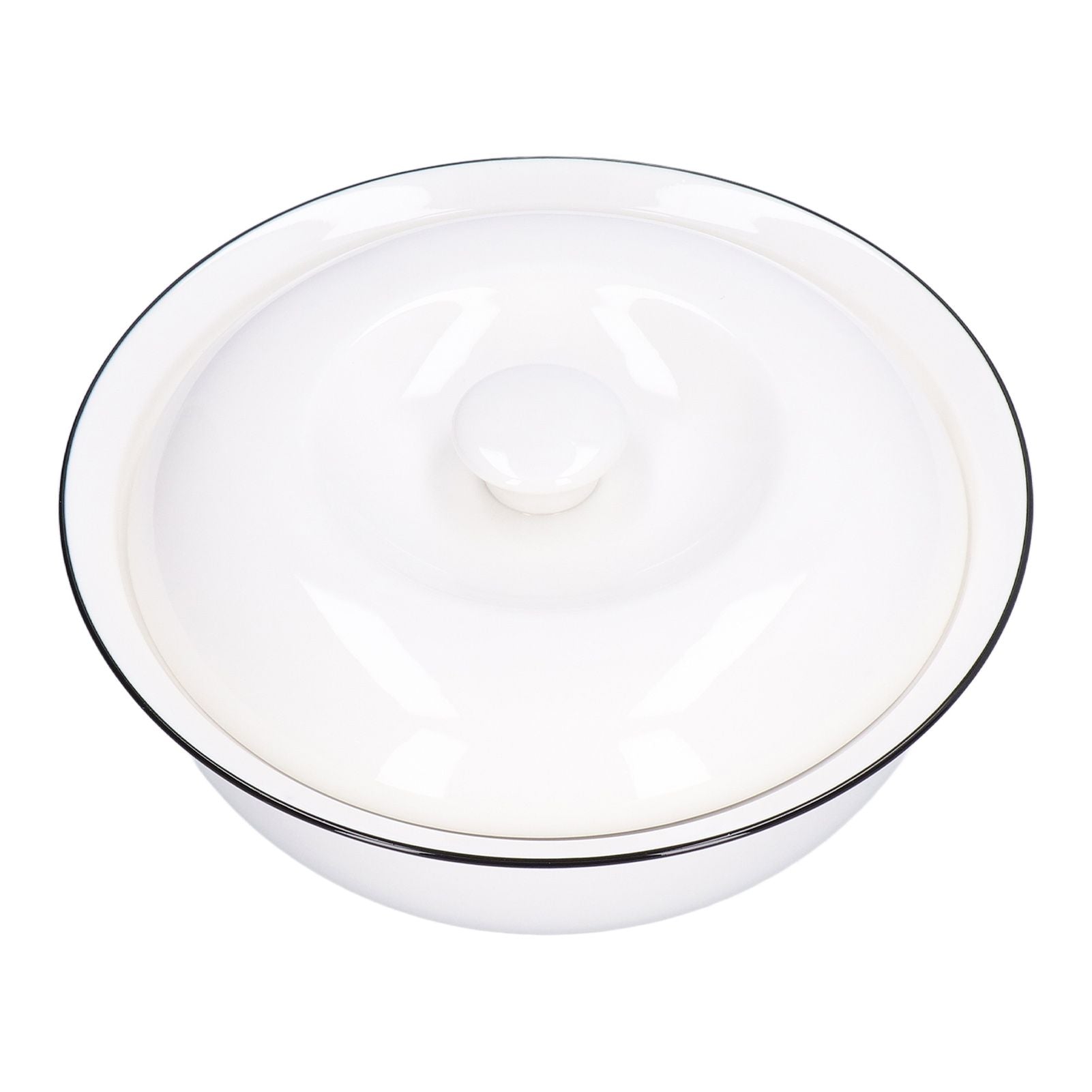 9in Soup Bowl with Lid Large Capacity 1500ml Stew Bowl Harmless White Ceramic Kitchen Bowl V1294-YM0523-3118210320411
