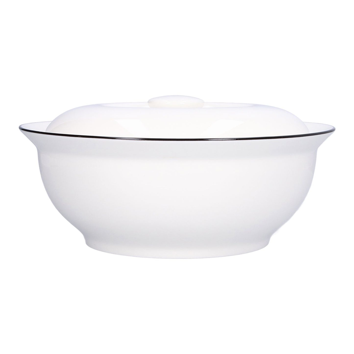 9in Soup Bowl with Lid Large Capacity 1500ml Stew Bowl Harmless White Ceramic Kitchen Bowl V1294-YM0523-3118210320411