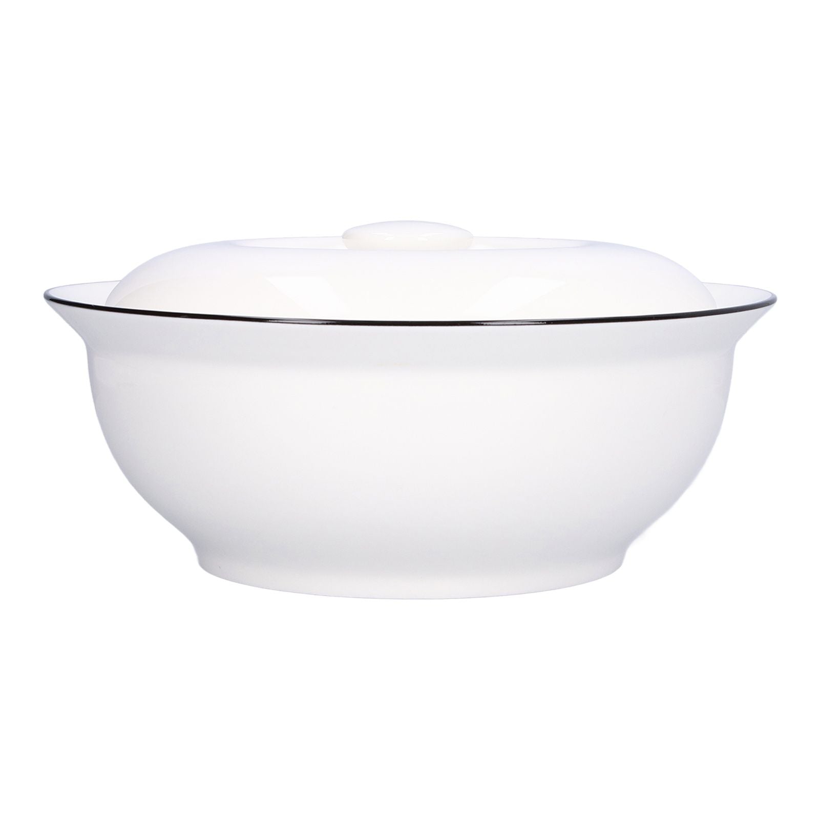 9in Soup Bowl with Lid Large Capacity 1500ml Stew Bowl Harmless White Ceramic Kitchen Bowl V1294-YM0523-3118210320411
