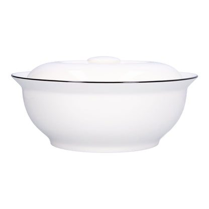 9in Soup Bowl with Lid Large Capacity 1500ml Stew Bowl Harmless White Ceramic Kitchen Bowl V1294-YM0523-3118210320411