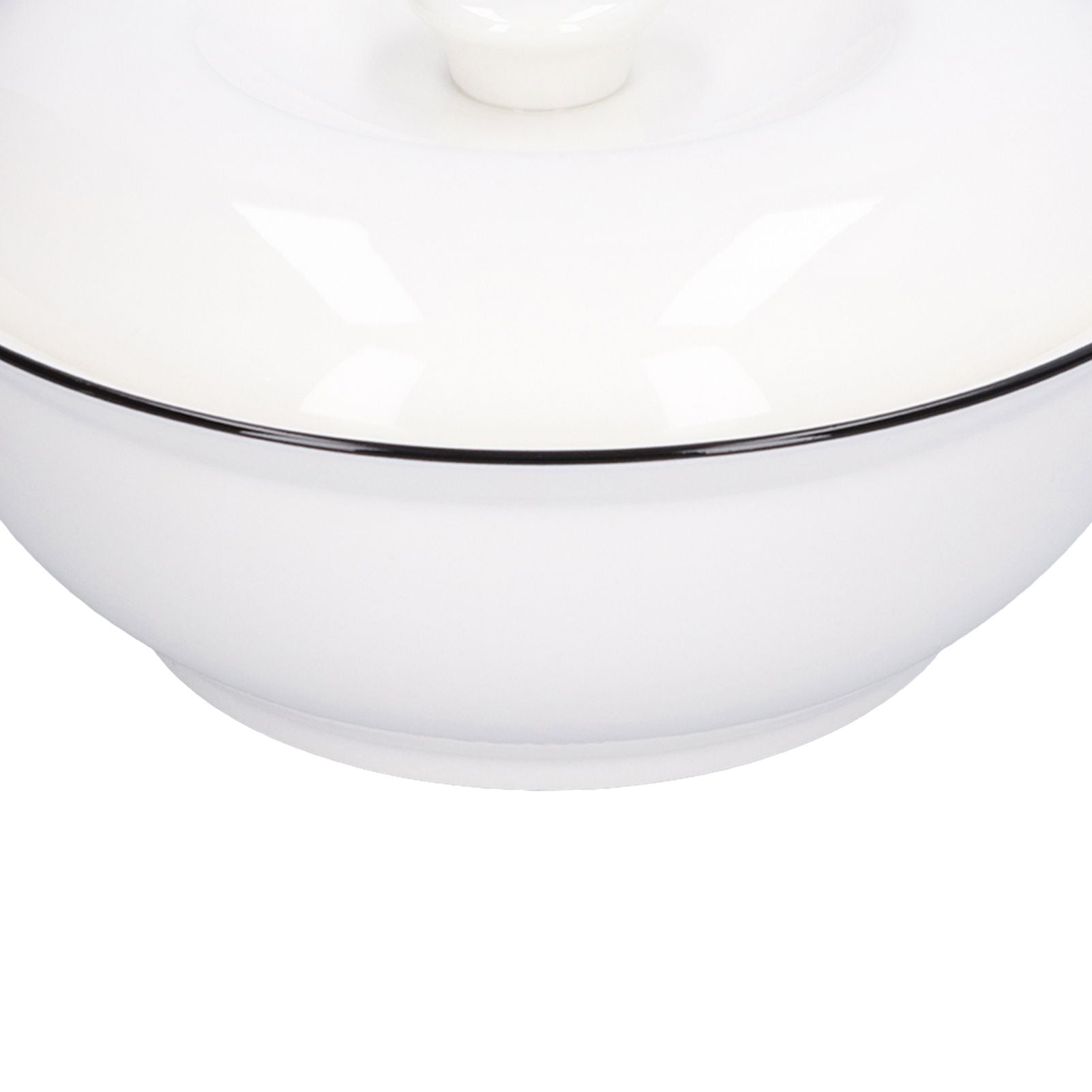9in Soup Bowl with Lid Large Capacity 1500ml Stew Bowl Harmless White Ceramic Kitchen Bowl V1294-YM0523-3118210320411