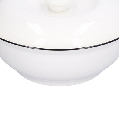 9in Soup Bowl with Lid Large Capacity 1500ml Stew Bowl Harmless White Ceramic Kitchen Bowl V1294-YM0523-3118210320411