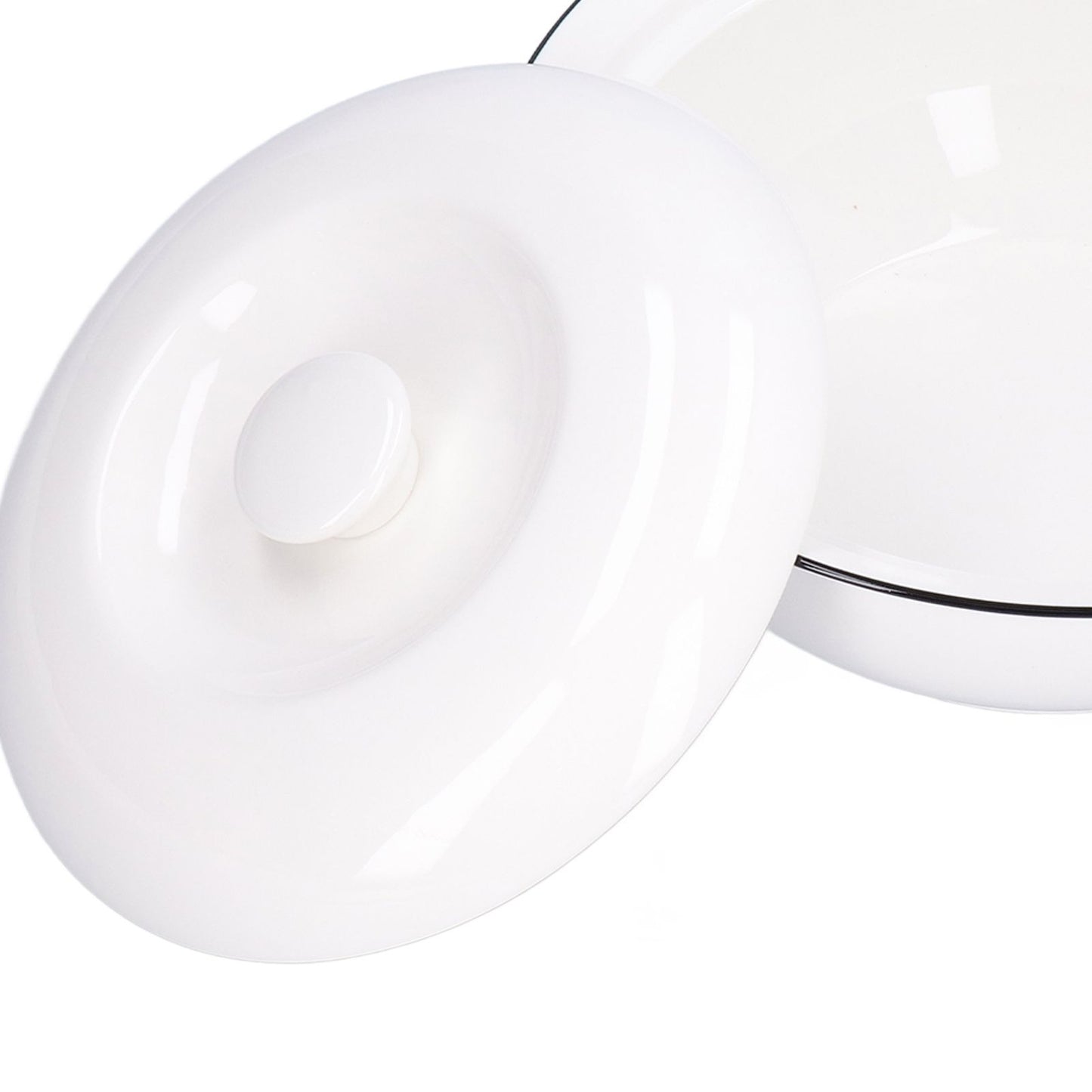 9in Soup Bowl with Lid Large Capacity 1500ml Stew Bowl Harmless White Ceramic Kitchen Bowl V1294-YM0523-3118210320411