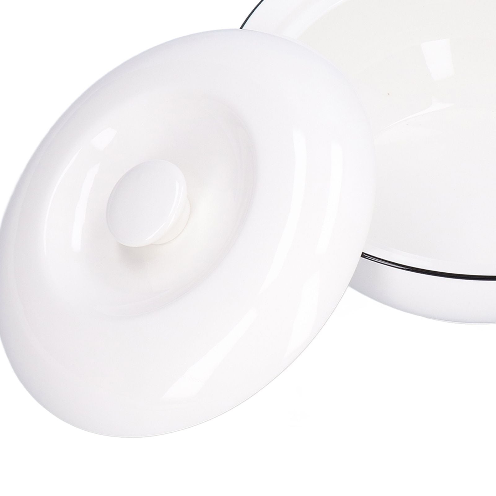 9in Soup Bowl with Lid Large Capacity 1500ml Stew Bowl Harmless White Ceramic Kitchen Bowl V1294-YM0523-3118210320411