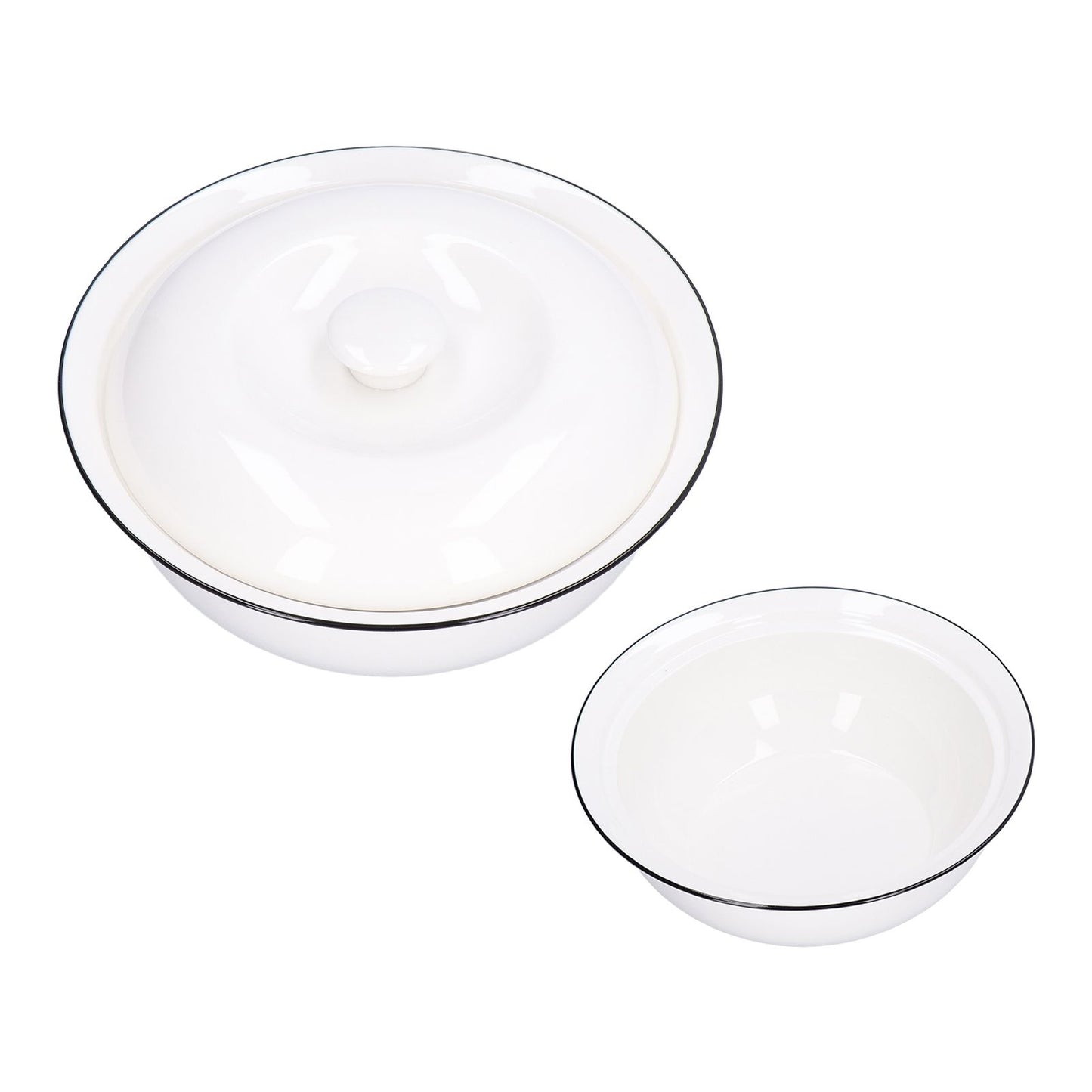 9in Soup Bowl with Lid Large Capacity 1500ml Stew Bowl Harmless White Ceramic Kitchen Bowl V1294-YM0523-3118210320411