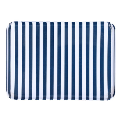 Fruit Tray Blue White Stripe Melamine Safe Environmentally Friendly Colourfast Dessert Platter for Restaurant V1294-YM0523-3118210320511