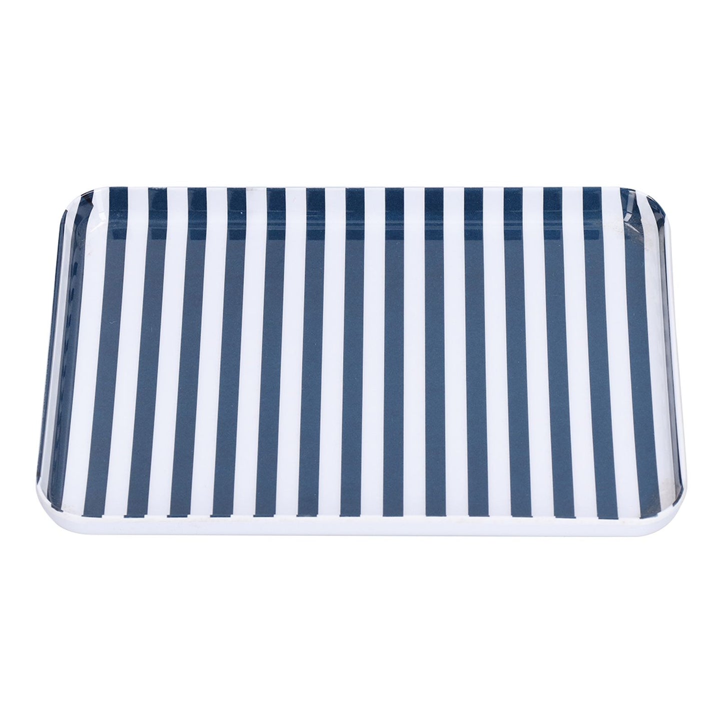 Fruit Tray Blue White Stripe Melamine Safe Environmentally Friendly Colourfast Dessert Platter for Restaurant V1294-YM0523-3118210320511