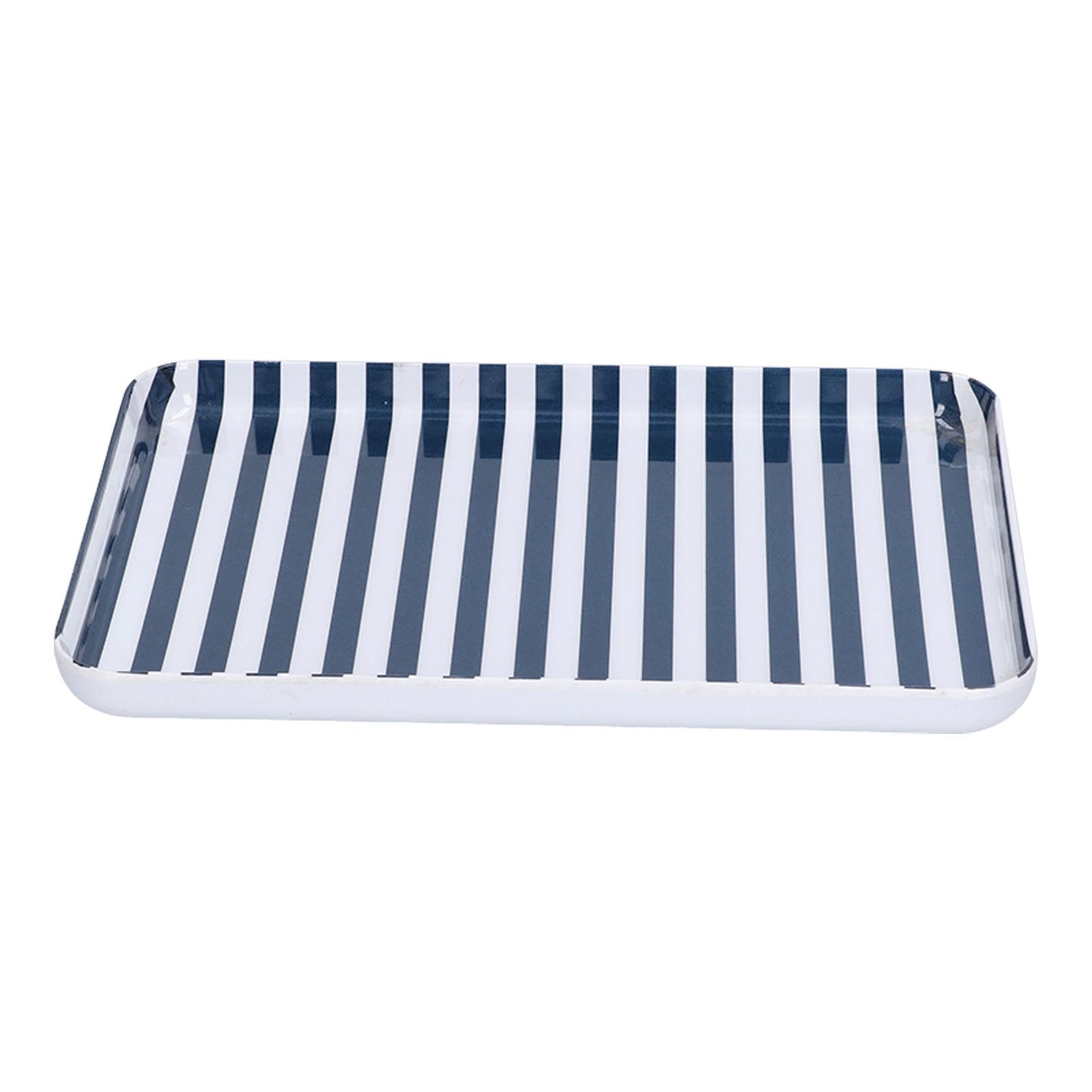 Fruit Tray Blue White Stripe Melamine Safe Environmentally Friendly Colourfast Dessert Platter for Restaurant V1294-YM0523-3118210320511