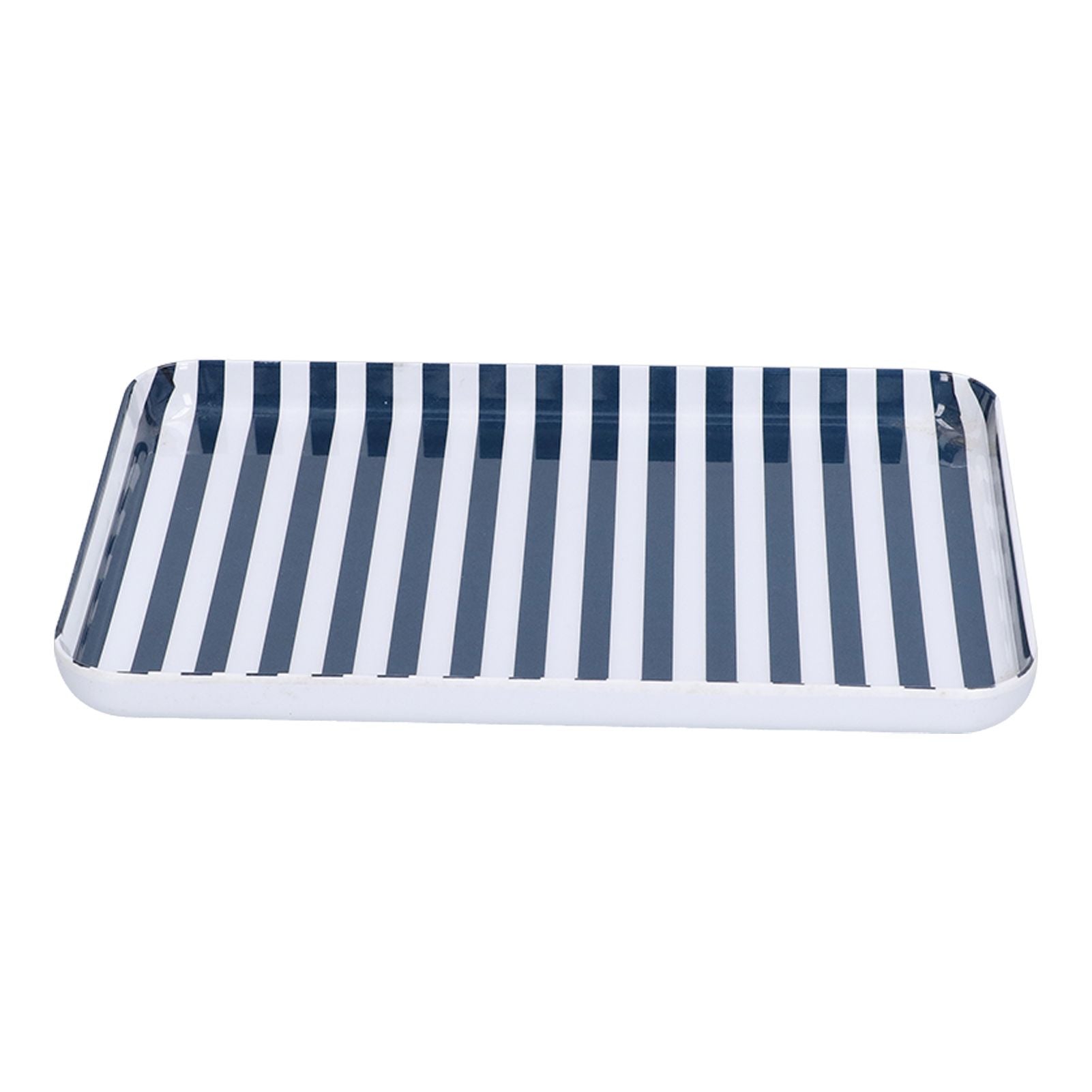 Fruit Tray Blue White Stripe Melamine Safe Environmentally Friendly Colourfast Dessert Platter for Restaurant V1294-YM0523-3118210320511