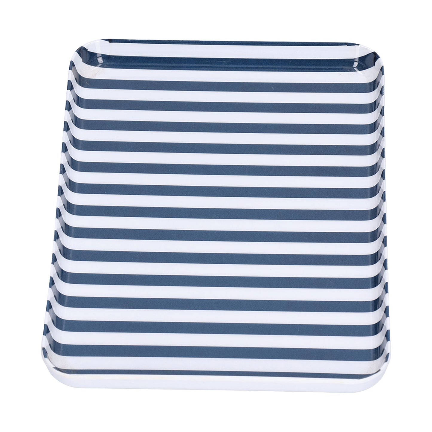 Fruit Tray Blue White Stripe Melamine Safe Environmentally Friendly Colourfast Dessert Platter for Restaurant V1294-YM0523-3118210320511