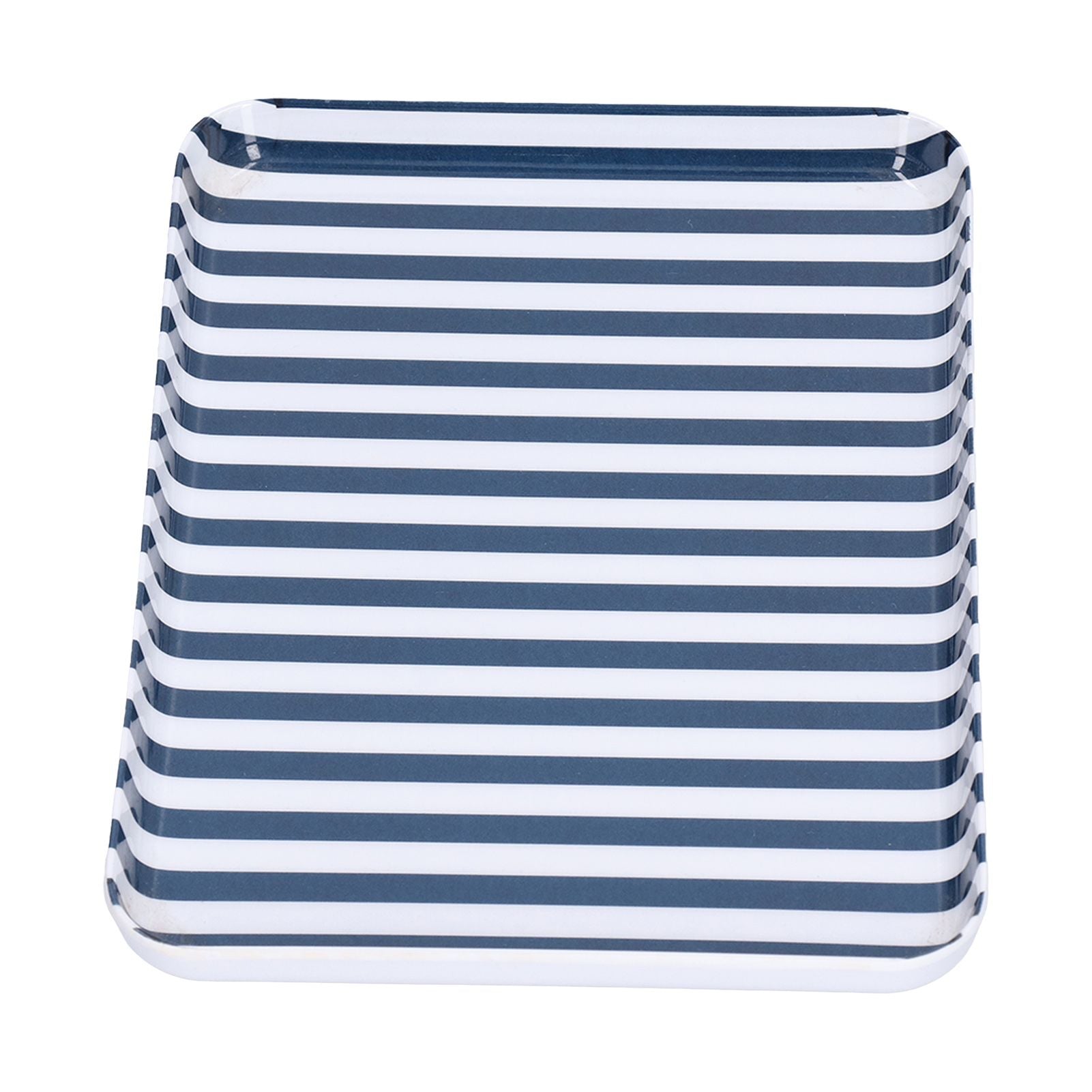 Fruit Tray Blue White Stripe Melamine Safe Environmentally Friendly Colourfast Dessert Platter for Restaurant V1294-YM0523-3118210320511