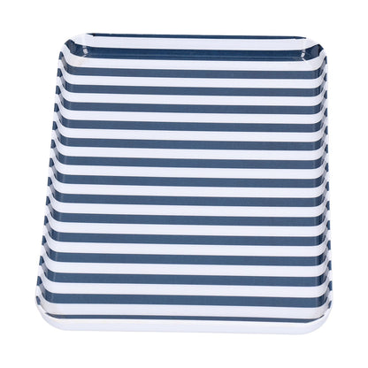 Fruit Tray Blue White Stripe Melamine Safe Environmentally Friendly Colourfast Dessert Platter for Restaurant V1294-YM0523-3118210320511