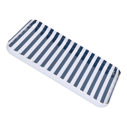 Fruit Tray Blue White Stripe Melamine Safe Environmentally Friendly Colourfast Dessert Platter for Restaurant V1294-YM0523-3118210320511