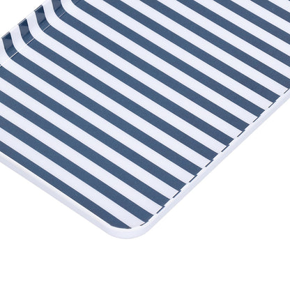 Fruit Tray Blue White Stripe Melamine Safe Environmentally Friendly Colourfast Dessert Platter for Restaurant V1294-YM0523-3118210320511