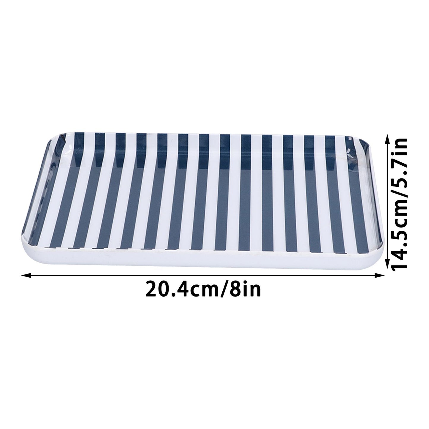 Fruit Tray Blue White Stripe Melamine Safe Environmentally Friendly Colourfast Dessert Platter for Restaurant V1294-YM0523-3118210320511