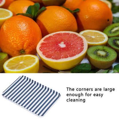 Fruit Tray Blue White Stripe Melamine Safe Environmentally Friendly Colourfast Dessert Platter for Restaurant V1294-YM0523-3118210320511