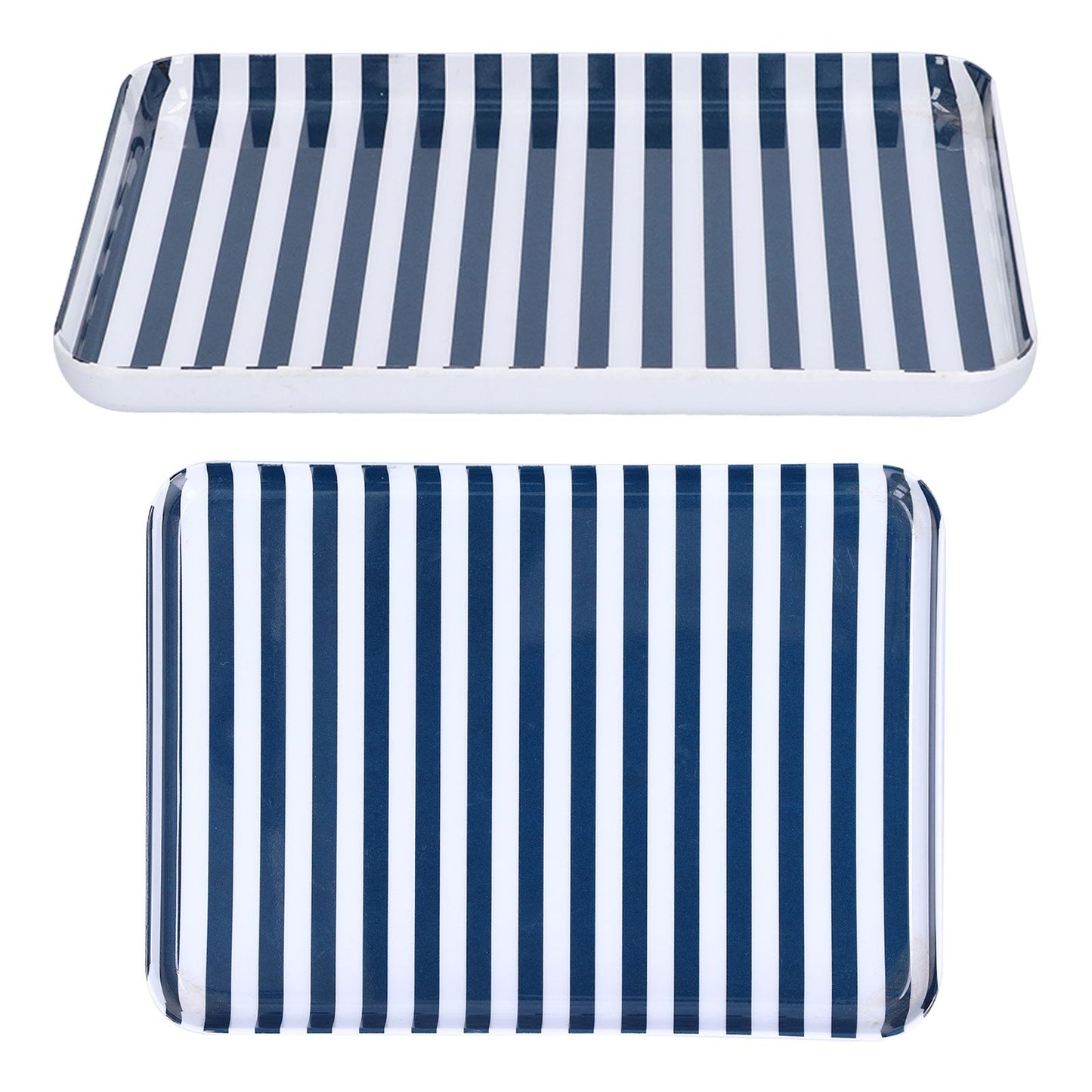 Fruit Tray Blue White Stripe Melamine Safe Environmentally Friendly Colourfast Dessert Platter for Restaurant V1294-YM0523-3118210320511