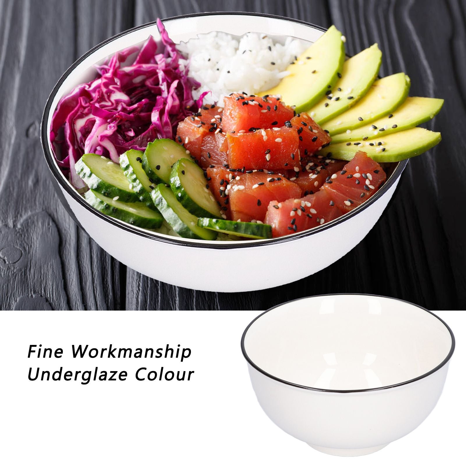 Ceramic Bowl Fine Workmanship Underglaze Colour Environmental Friendly Ceramic Serving Bowls V1294-YM0523-3118210320811