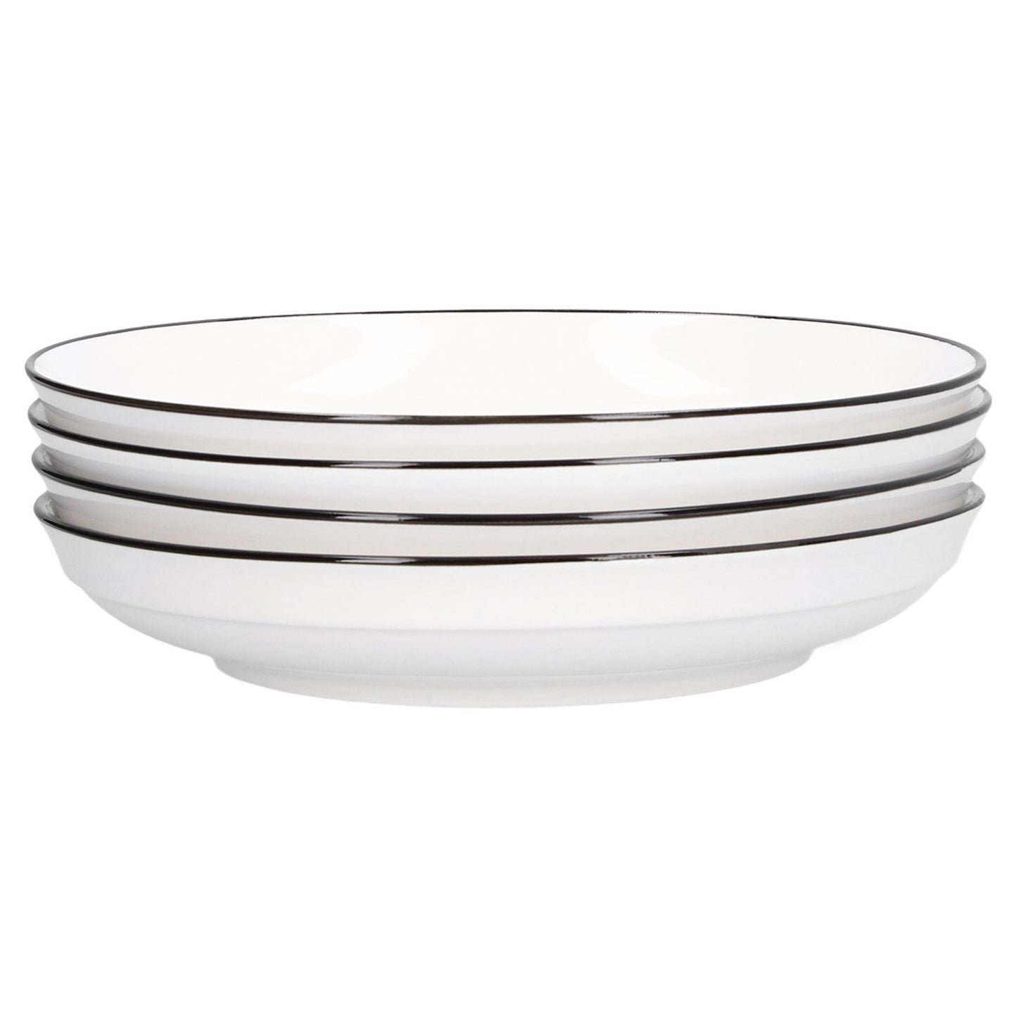 4Pcs Ceramic Dinner Plates Set Black Line Tableware 8 Inch Round Plate for Salads Steak Plate V1294-YM0523-3118210320911
