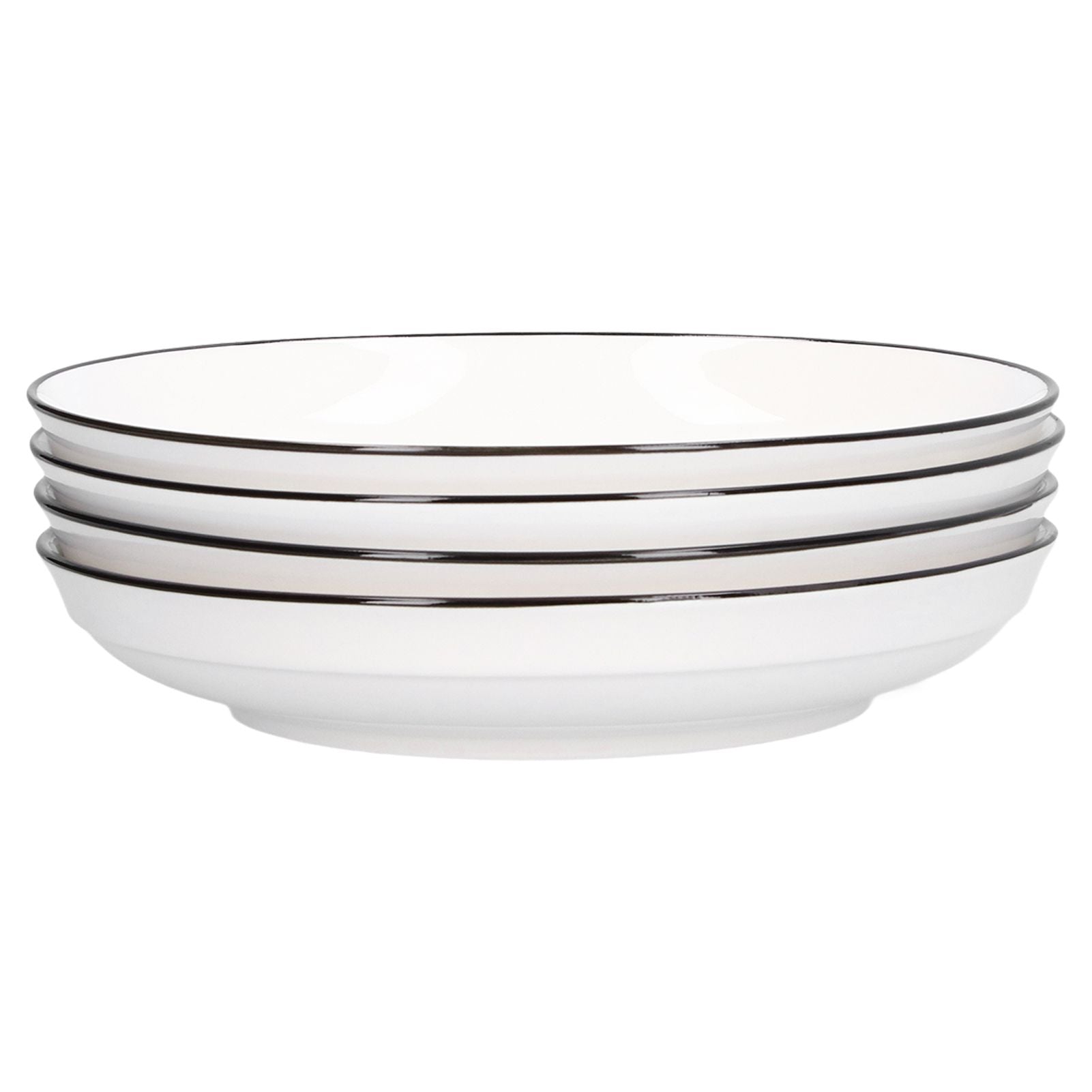 4Pcs Ceramic Dinner Plates Set Black Line Tableware 8 Inch Round Plate for Salads Steak Plate V1294-YM0523-3118210320911