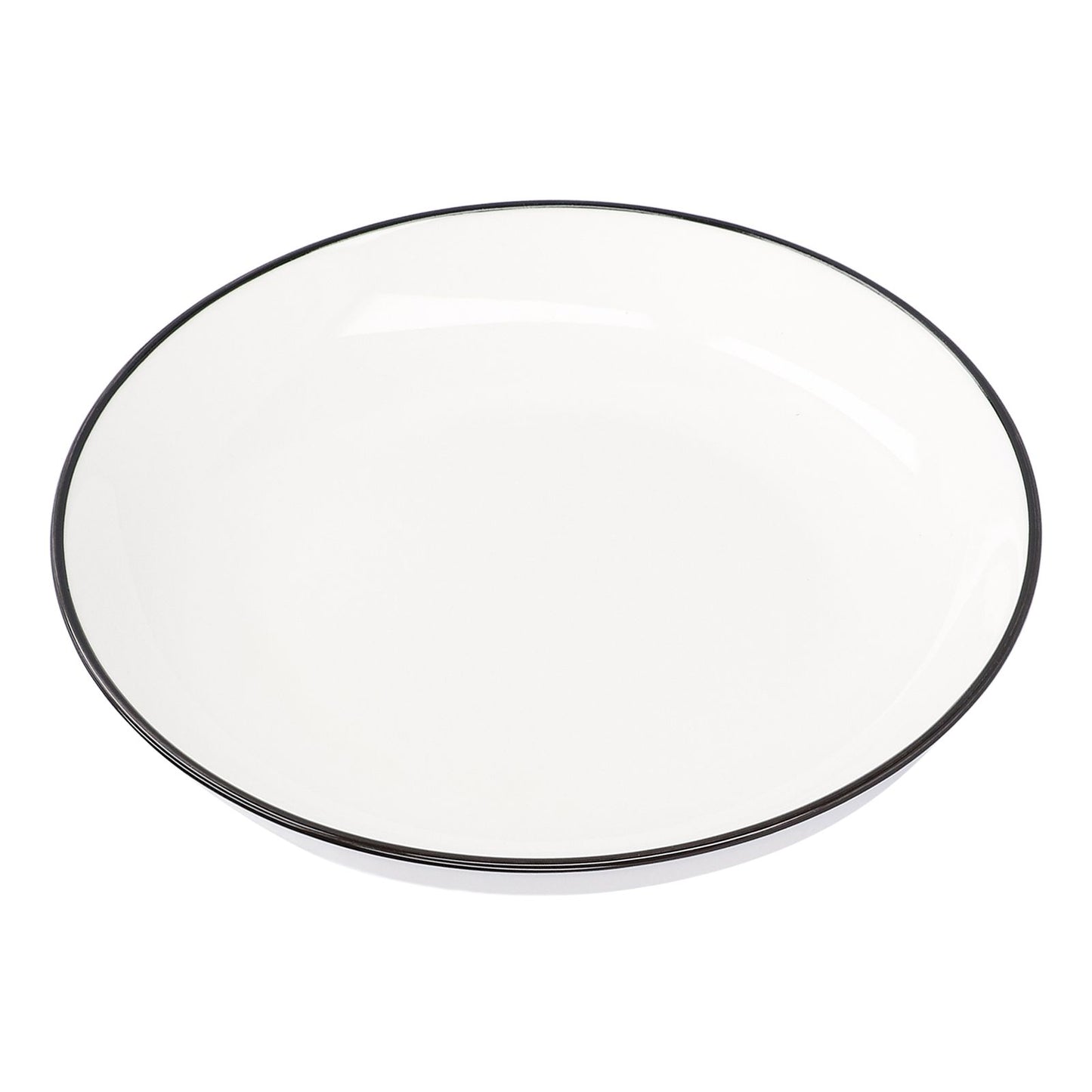 4Pcs Ceramic Dinner Plates Set Black Line Tableware 8 Inch Round Plate for Salads Steak Plate V1294-YM0523-3118210320911
