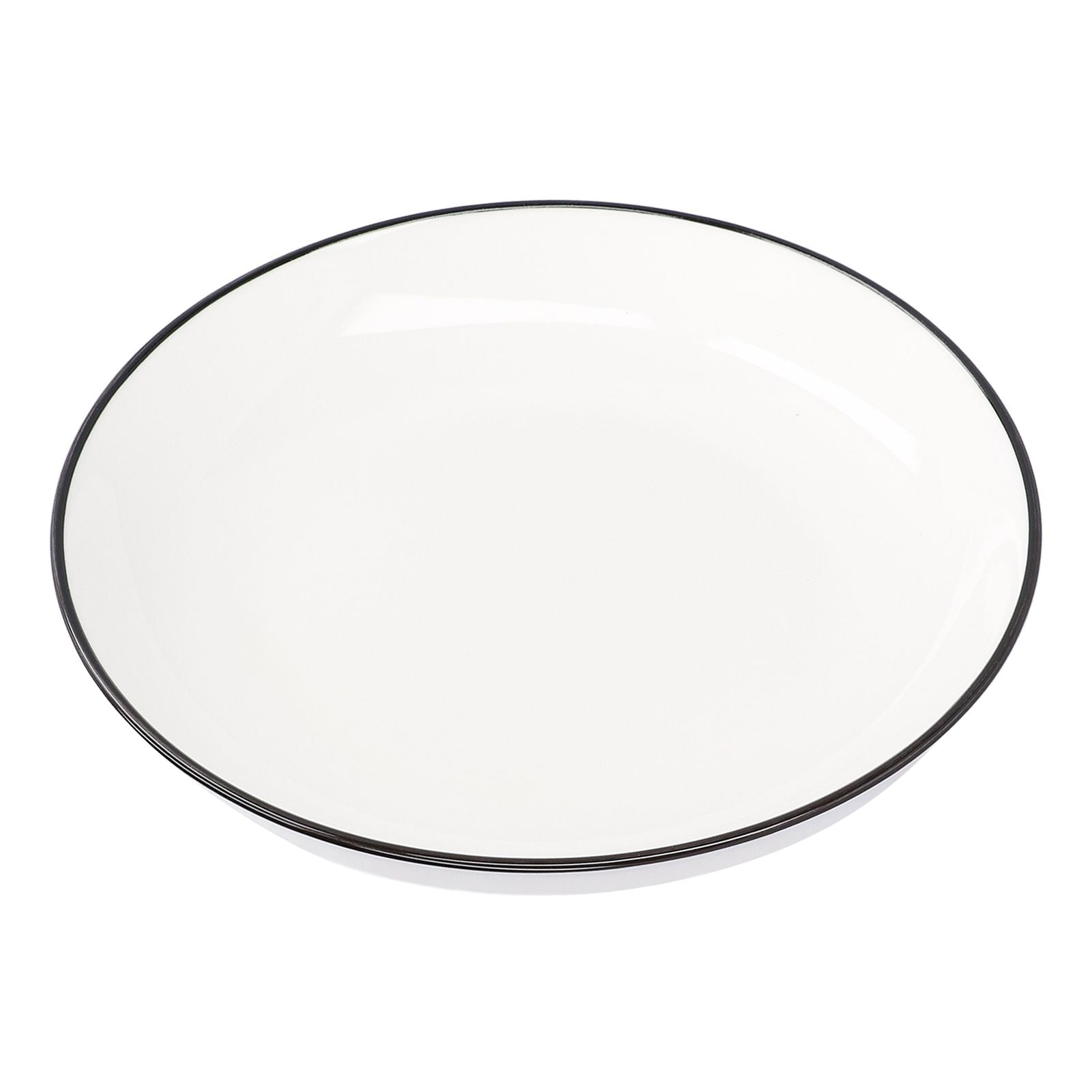 4Pcs Ceramic Dinner Plates Set Black Line Tableware 8 Inch Round Plate for Salads Steak Plate V1294-YM0523-3118210320911