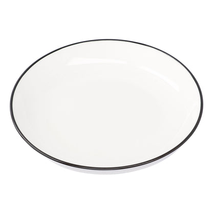 4Pcs Ceramic Dinner Plates Set Black Line Tableware 8 Inch Round Plate for Salads Steak Plate V1294-YM0523-3118210320911