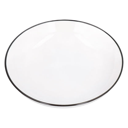 4Pcs Ceramic Dinner Plates Set Black Line Tableware 8 Inch Round Plate for Salads Steak Plate V1294-YM0523-3118210320911