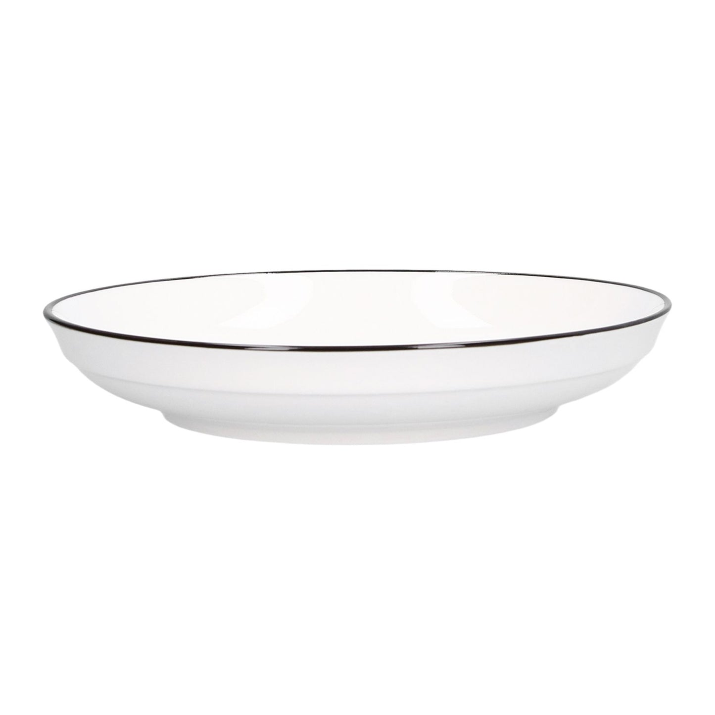 4Pcs Ceramic Dinner Plates Set Black Line Tableware 8 Inch Round Plate for Salads Steak Plate V1294-YM0523-3118210320911