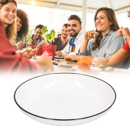 4Pcs Ceramic Dinner Plates Set Black Line Tableware 8 Inch Round Plate for Salads Steak Plate V1294-YM0523-3118210320911