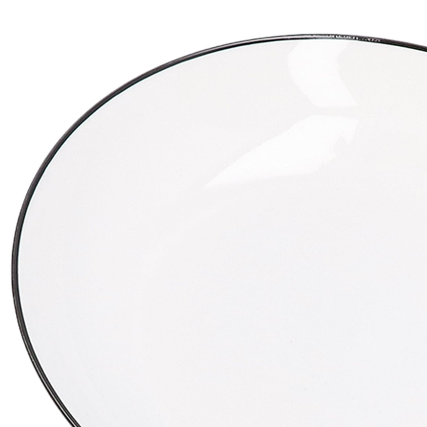 4Pcs Ceramic Dinner Plates Set Black Line Tableware 8 Inch Round Plate for Salads Steak Plate V1294-YM0523-3118210320911