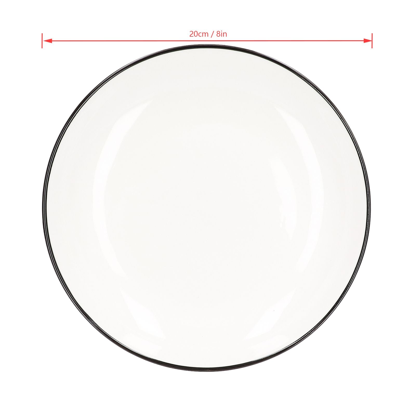 4Pcs Ceramic Dinner Plates Set Black Line Tableware 8 Inch Round Plate for Salads Steak Plate V1294-YM0523-3118210320911