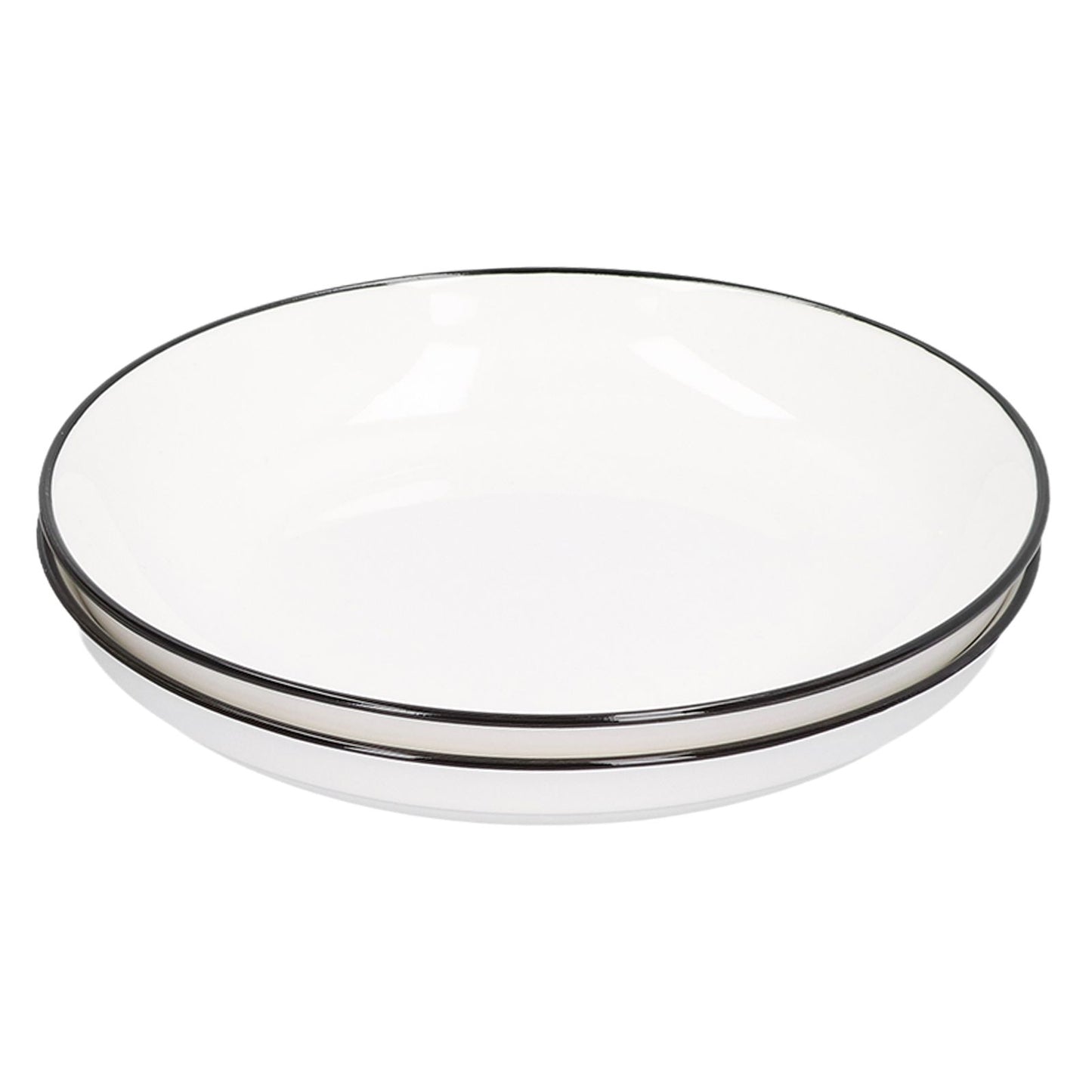 4Pcs Ceramic Dinner Plates Set Black Line Tableware 8 Inch Round Plate for Salads Steak Plate V1294-YM0523-3118210320911