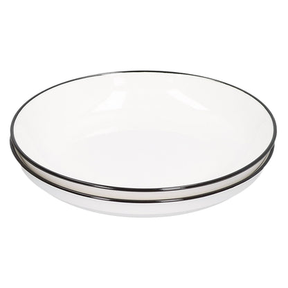 4Pcs Ceramic Dinner Plates Set Black Line Tableware 8 Inch Round Plate for Salads Steak Plate V1294-YM0523-3118210320911