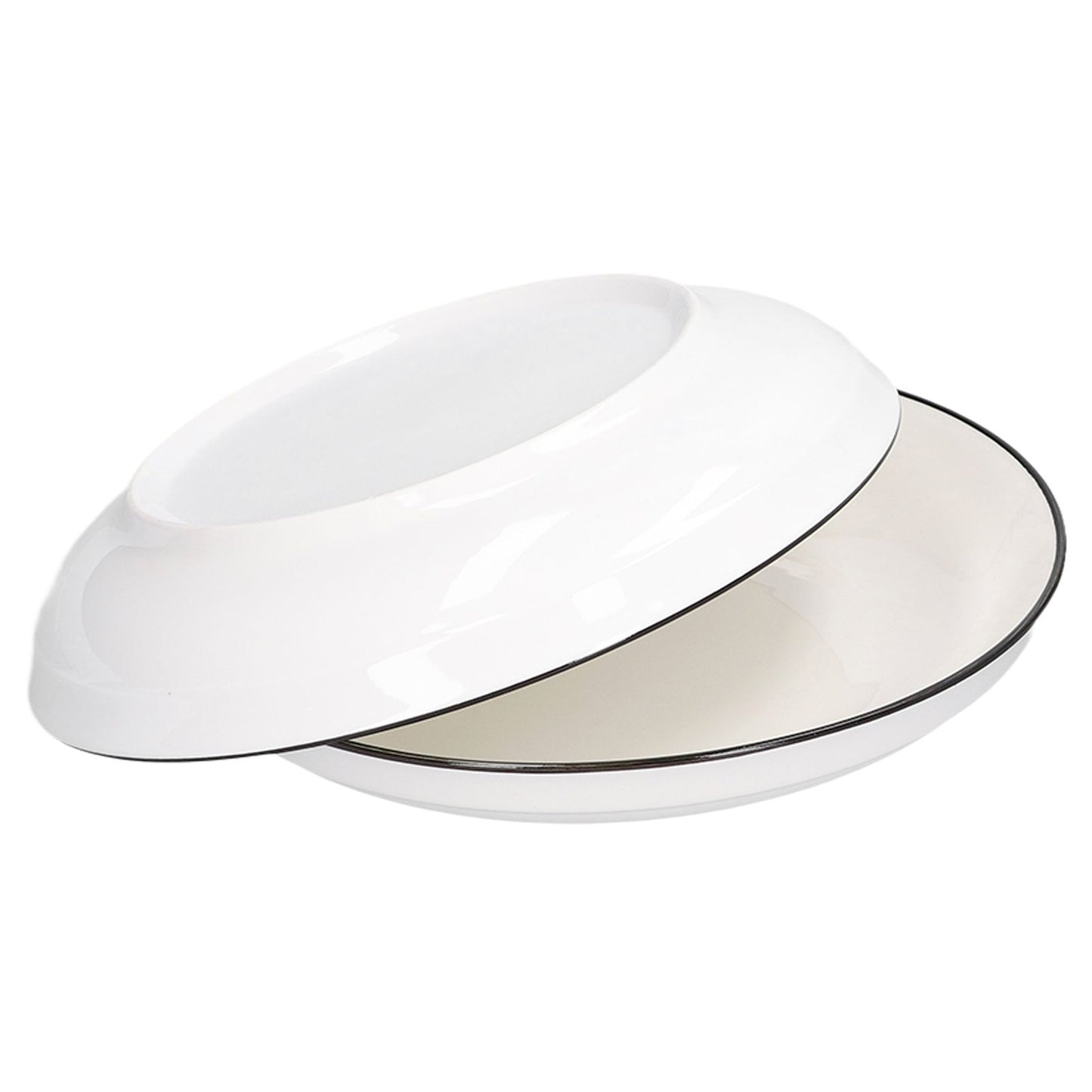 4Pcs Ceramic Dinner Plates Set Black Line Tableware 8 Inch Round Plate for Salads Steak Plate V1294-YM0523-3118210320911