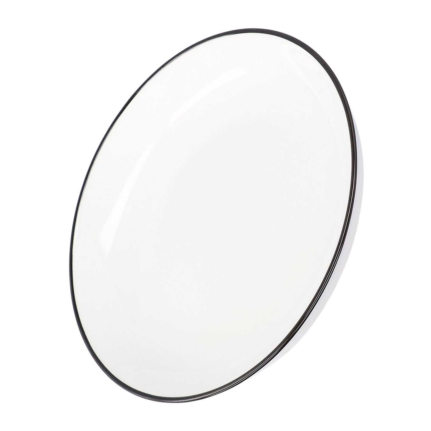 4Pcs Ceramic Dinner Plates Set Black Line Tableware 8 Inch Round Plate for Salads Steak Plate V1294-YM0523-3118210320911