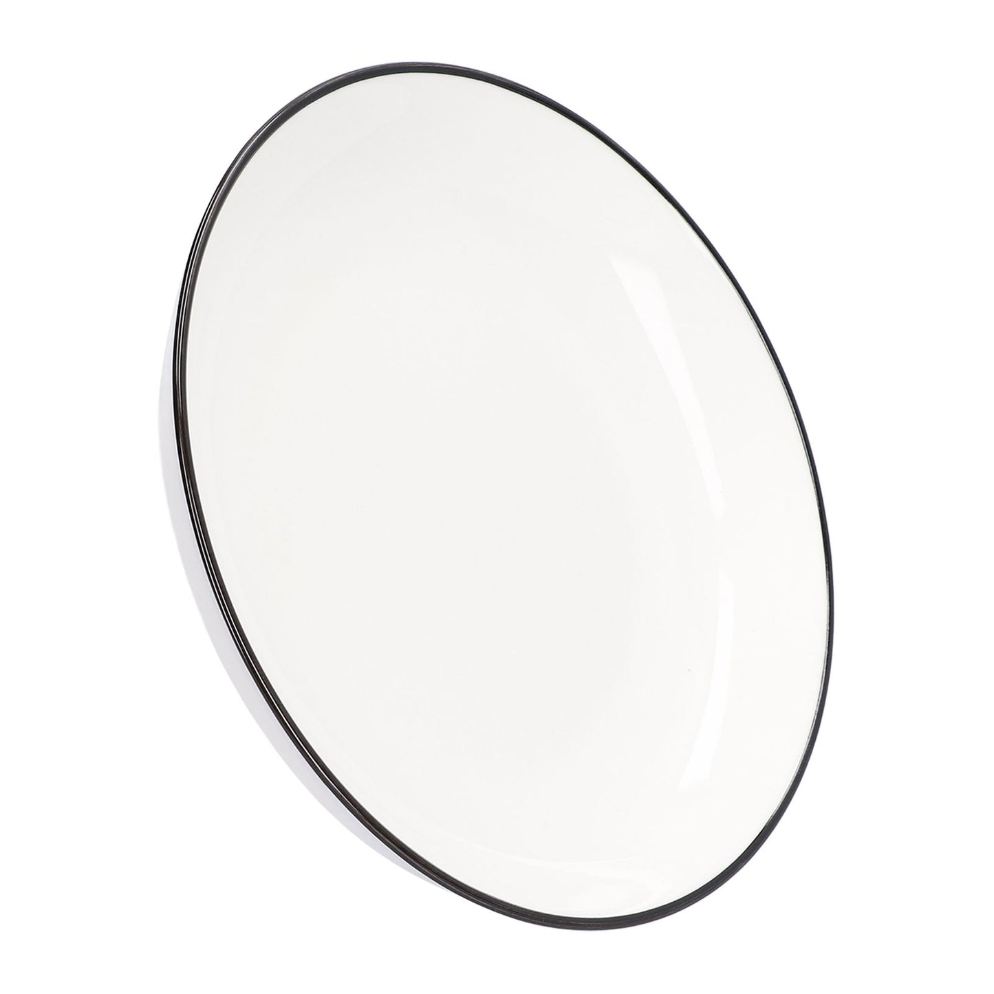 4Pcs Ceramic Dinner Plates Set Black Line Tableware 8 Inch Round Plate for Salads Steak Plate V1294-YM0523-3118210320911