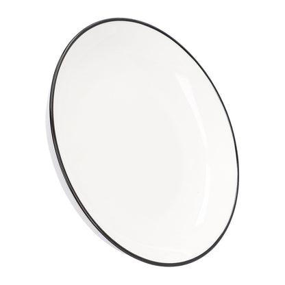 4Pcs Ceramic Dinner Plates Set Black Line Tableware 8 Inch Round Plate for Salads Steak Plate V1294-YM0523-3118210320911