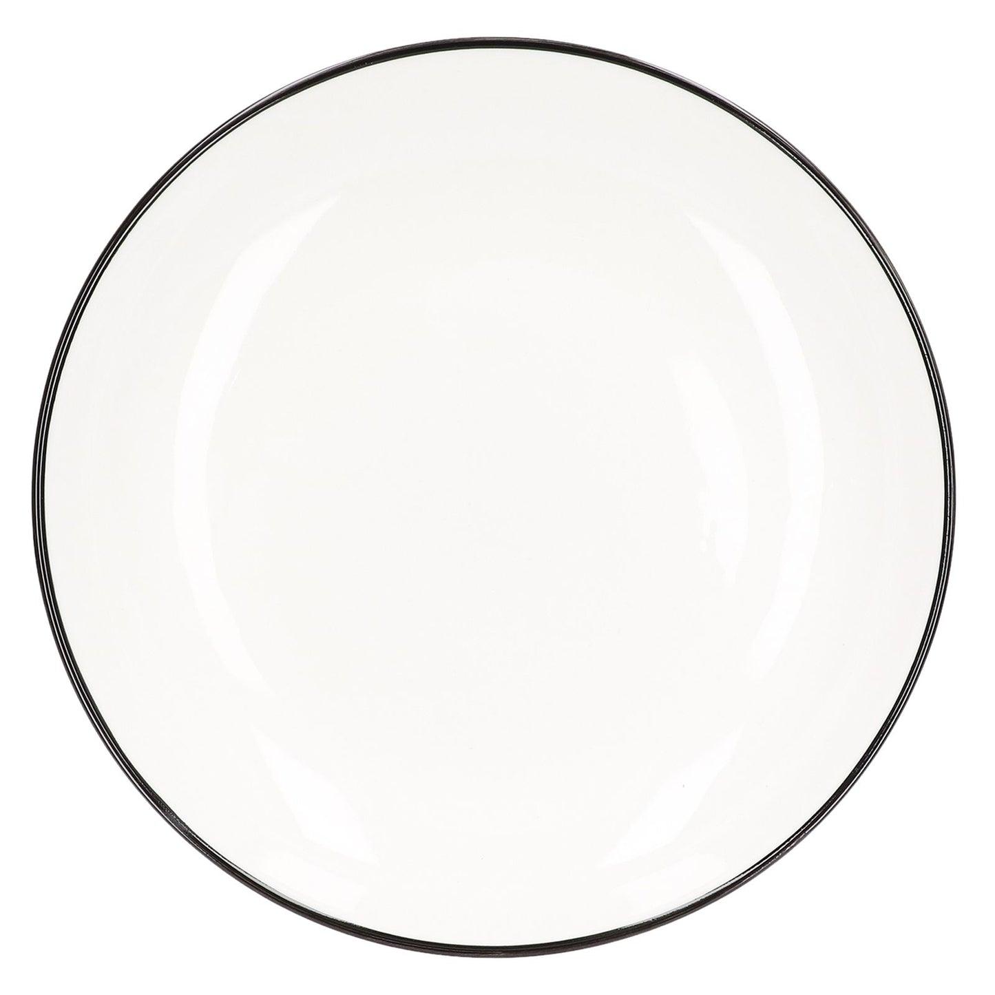 4Pcs Ceramic Dinner Plates Set Black Line Tableware 8 Inch Round Plate for Salads Steak Plate V1294-YM0523-3118210320911