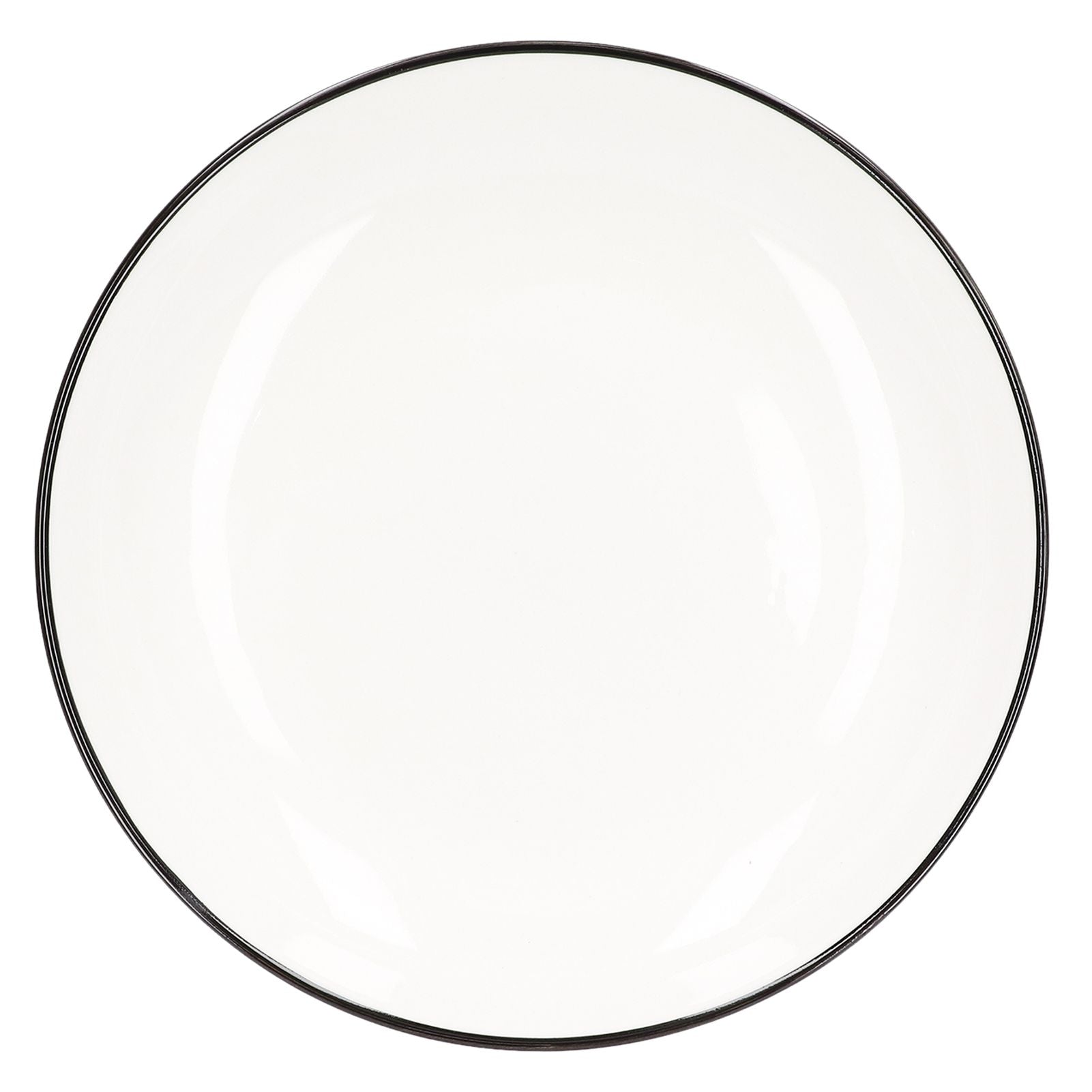 4Pcs Ceramic Dinner Plates Set Black Line Tableware 8 Inch Round Plate for Salads Steak Plate V1294-YM0523-3118210320911