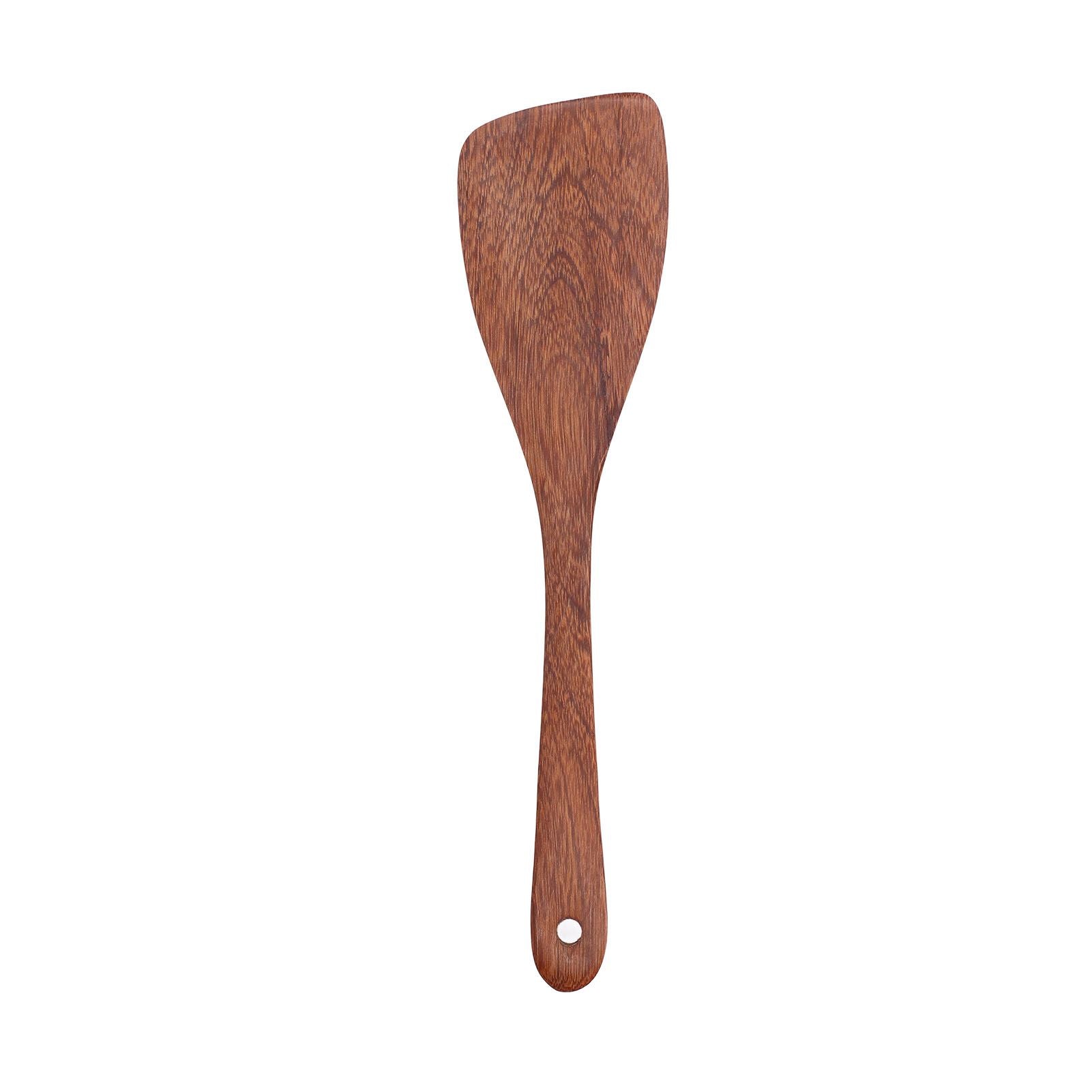 Natural Wood Long Handle Spatula Frying Spatula Round Hole Wall Mounted Kitchen UtensilOblique Spatula V1294-YM0523-3118210324811
