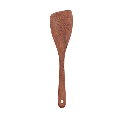 Natural Wood Long Handle Spatula Frying Spatula Round Hole Wall Mounted Kitchen UtensilOblique Spatula V1294-YM0523-3118210324811