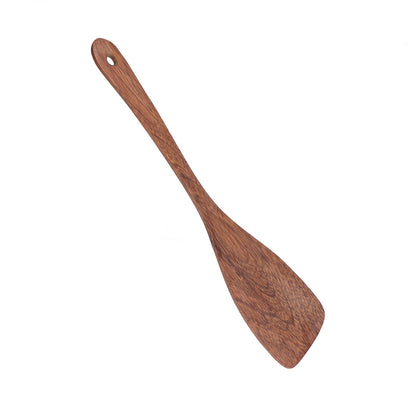 Natural Wood Long Handle Spatula Frying Spatula Round Hole Wall Mounted Kitchen UtensilOblique Spatula V1294-YM0523-3118210324811